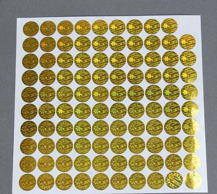 Gold Anti - Fake Security Hologram Sticker Dostosowany rozmiar w kształcie