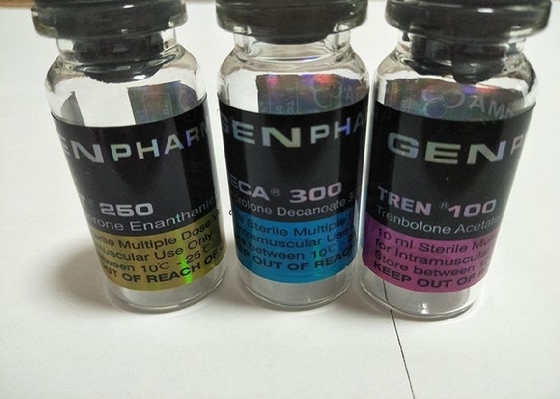 Różne etykiety szklanych fiolek GENPHARMA 10 ml Naklejki szklane DECA / TEST E 300