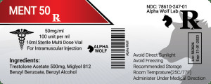 Zawiesina 100MG/ML Etykiety na fiolki dla Alpha Wolf Labs