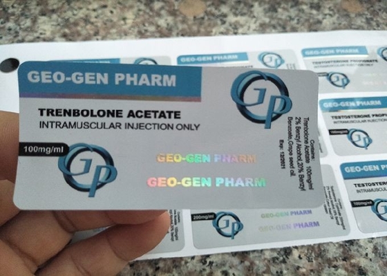 Etykiety na szklane fiolki z hologramem Geo Gen Pharma Design do fiolek o pojemności 10 ml