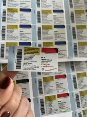 Tre Acetate 100 mg 6x3 cm nadaje się do 10 ml fiol szklanych