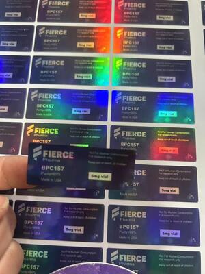 BPC 157 Etykiety fiolki z peptydem 5 mg