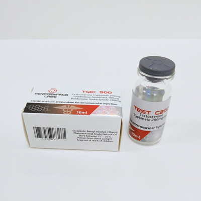 Etykiety na fiolki z lekami hormonalnymi i pudełko na fiolki do wstrzykiwań