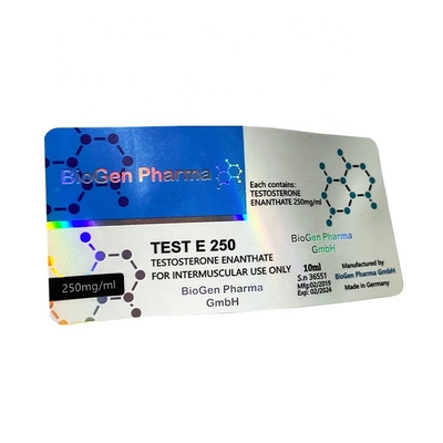 Drukowanie szklanych etykiet na fiolki 10 ml Niestandardowe etykiety holograficzne na butelki 10 ml