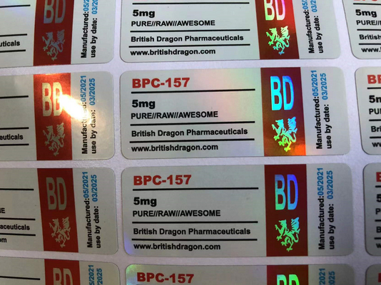 PVC 2 ml butelka z peptydem Etykiety Semaglutide Bpc 157 Klej wodoodporny