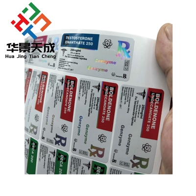 Niestandardowy producent etykiet holograficznych dla fiol Tren E 10 ml
