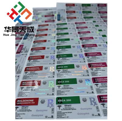 Niestandardowy producent etykiet holograficznych dla fiol Tren E 10 ml