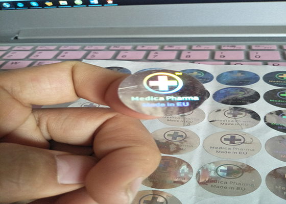 Srebrny pieczęć Hologramy Etykiety dla 10 ml fiol lub pudełek