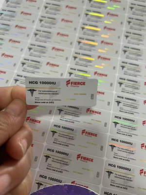 Etykiety szklanych fiol na zamówienie dla HCG 10000 i innych produktów peptydowych Laser Hologram PET Material