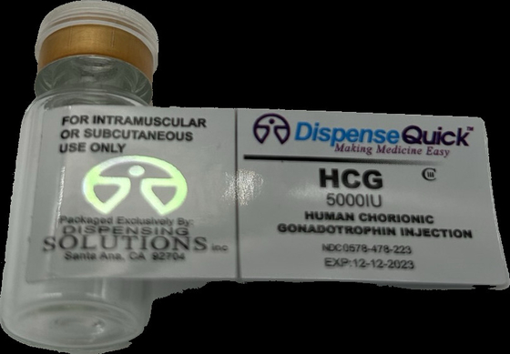 Hcg 50000 Iu Hologram Etykiety na małych butelkach z lekami