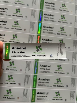 Anadrol Tabletki doustne Etykiety Papier/PET/PVC Materiał do plastikowych butelek 50 mg