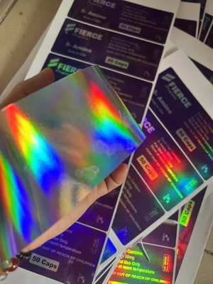 MK600 Doustne 60 tabletek Etykiety Hologram Materail U FOR Aluminium Zip Lock Bags