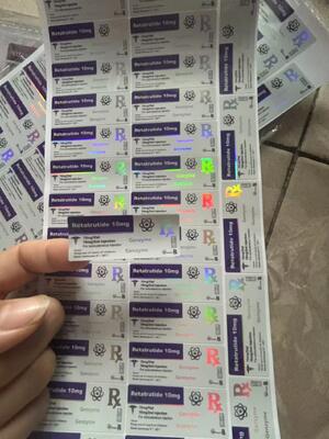 Aod964 Etykiety na fiolkach z peptydami 10 mg Laserowe materiały PET Etykiety na fiolkach z 2 ml