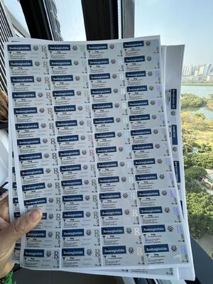 Etykiety na szklane butelki z lekiem Semaglutyd 5MG 2ml 3ml