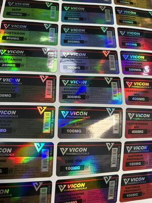 Etykiety na fiolkach 300 10 ml z jaskrawym efektem