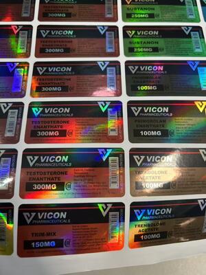 Etykiety na fiolkach 300 10 ml z jaskrawym efektem