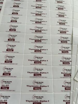 Oxytocin 5mg pvc labels for small peptide vials 