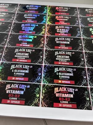 L-GLUTANIKE 5000mg 30 kapsułek etykiety na butelkę plastikową