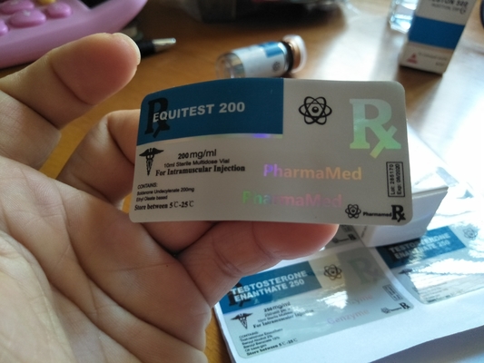 Equitest 10 ml holograficzne szklane etykiety fiolek z błyszczącym laminatem PP