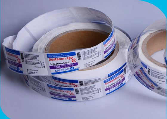 Błyszcząca fiolka z rolką Etykiety na fiolki Mocny klej Kwadratowy kształt do fiolki do wstrzykiwań