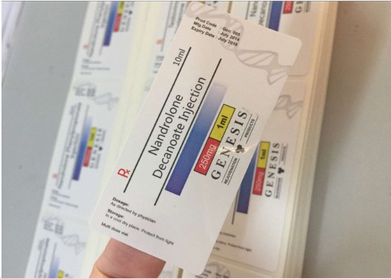 Etykiety szklanych fiolek Nand Decanoate Kwadratowy kształt Błyszcząca powierzchnia laminowania