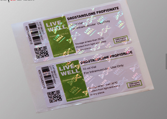 Silne naklejki samoprzylepne Fiolki do hologramów na propionian drostanolonu