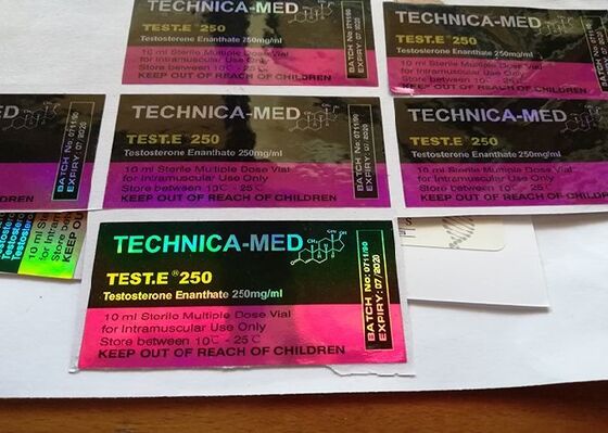 Farmaceutyczna etykieta fiolki z hologramem, papierowe fiolki anaboliczne Etykiety na fiolki