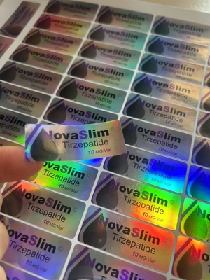 Tyzepatyd 10 mg Etykiety fiolki z naklejką do opakowań z peptydami