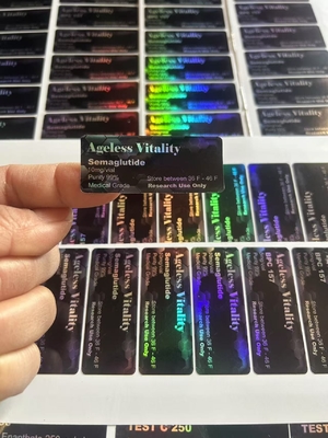 2 ml etykiet na fiolkach z semaglutidem i tirzepatydem do przechowywania peptydów w papieru/ PET/ PVC
