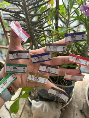 Etykiety 2 ml fiolki dla różnych produktów peptydowych z okrągłym złotem