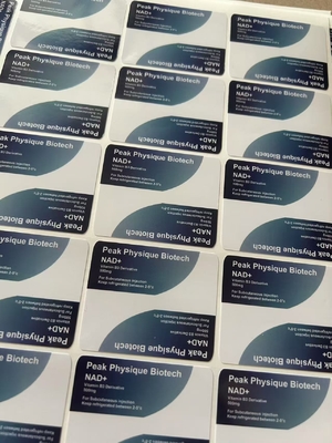 Etykiety na fiolki 10 ml NAD+500 i NAD+250 do wstrzykiwań podskórnych, etykiety na szklane fiolki