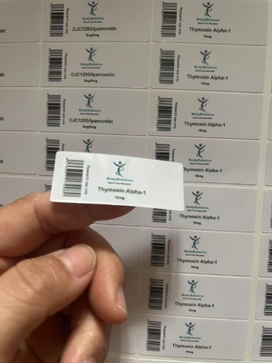Etykiety samoprzylepne na fiolki z peptydem Tymozyny Alfa-1, 2ml, samoprzylepne etykiety na butelki z peptydem