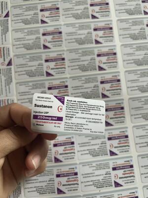 Sus 250 Fiolka sterydów do wstrzykiwań Etykiety do butelek