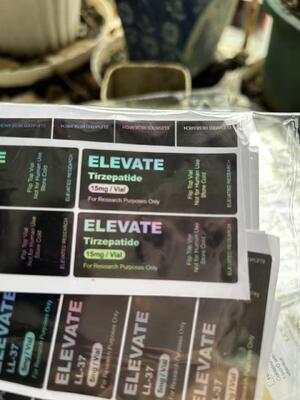 Etykiety na małe szklane fiolki z hologramem laserowym PET z tirzepatydem 15mg 20mg 30mg