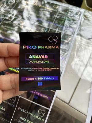 Anavar 50mg x100 tabletek Etykiety laserowe PET Naklejki U DO worków strunowych aluminiowych