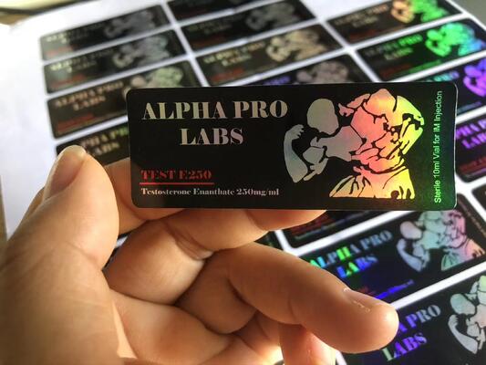Etykiety na fiolki 10ml Test E 250 Laser Matearil z logo umięśnionego mężczyzny