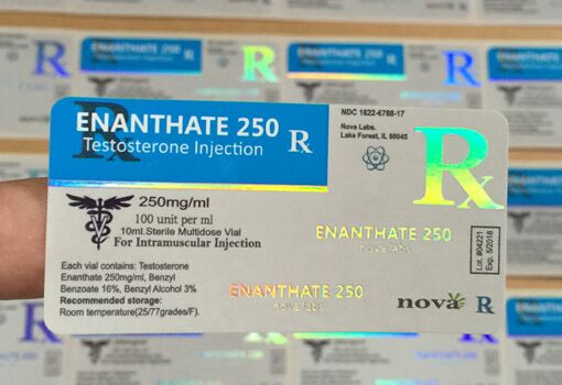 Enanthate 250 mg Etykiety na fiolkach 10 ml Etykiety olejowe Etykiety na fiolkach szklanych na zamówienie Etykiety z wielokrotnym drukiem
