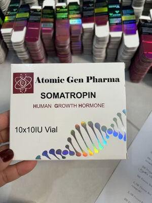 Somatropina H gh 100iu Etykiety i pudełko zawierające 10 fiol
