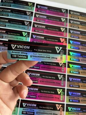 Anavar 20 mg 100 kapsułek Nalepki na butelki z działaniem laserowym