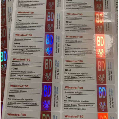 Wodoszczelna, dostosowywalna wielkość, błyszcząca, szklana etykieta na fiolkę na butelki 10 ml