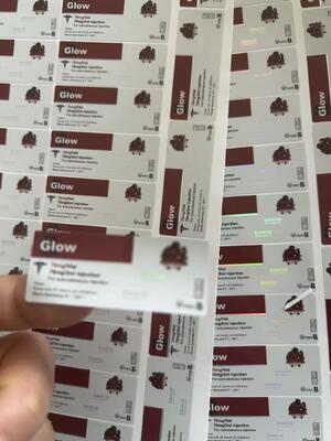 Naklejki samoprzylepne na fiolki z peptydami Glow 70mg PVC