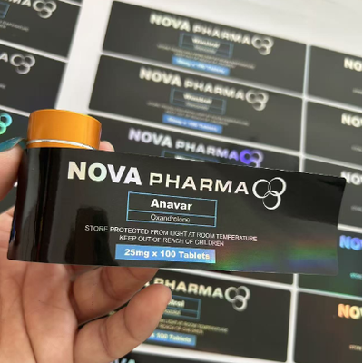 Etykiety na butelki z tworzywa PET Anavar 20mg laser