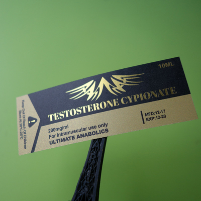 Błyszcząca olejoodporna złota folia 10 ml anaboliczna naklejka na fiolkę