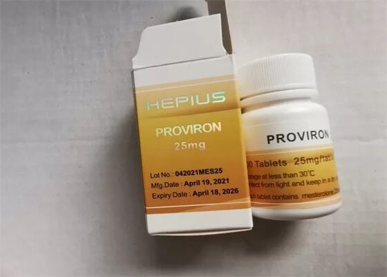 Niska liczba czerwonych krwinek Mesterolone Proviron 25 mg Tabletki fiolka Etykiety i pudełka do kulturystyki